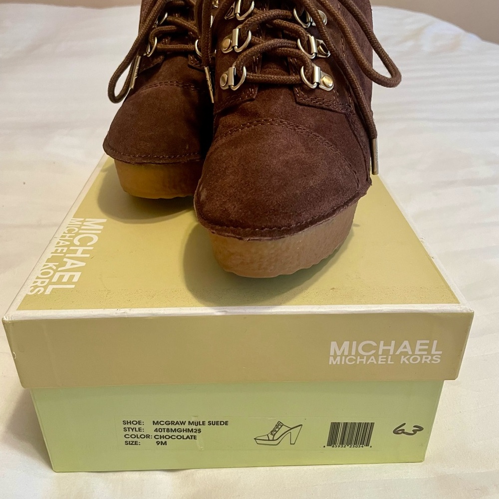 Michael Kors McGraw Mule Suede Brown Women's Heels - Picture 3 of 7